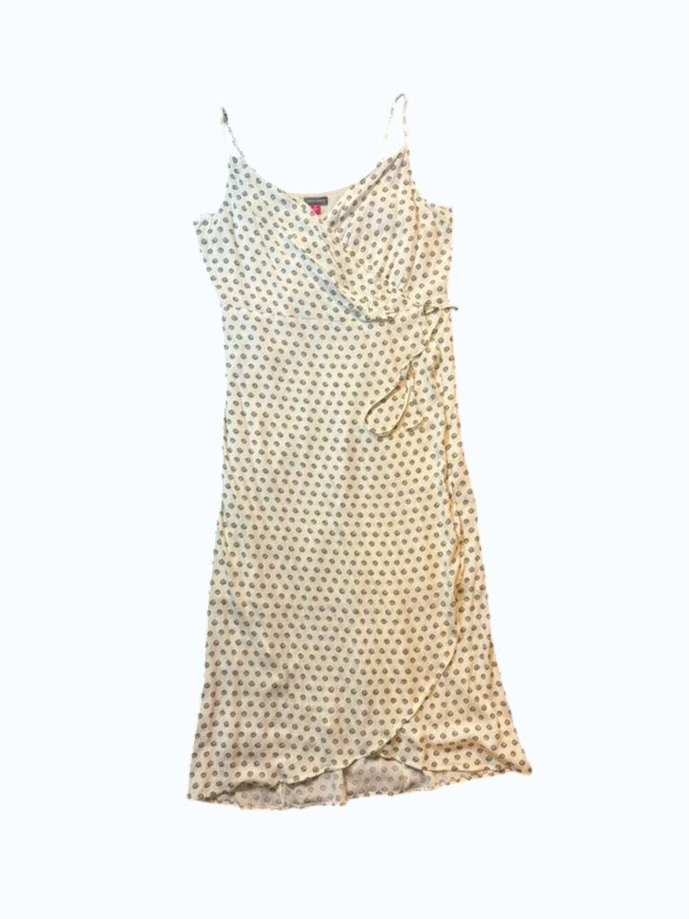 Vince Camuto Women's Midi Dress Size M NWT 100% Viscose Spaghetti Strap Ivory